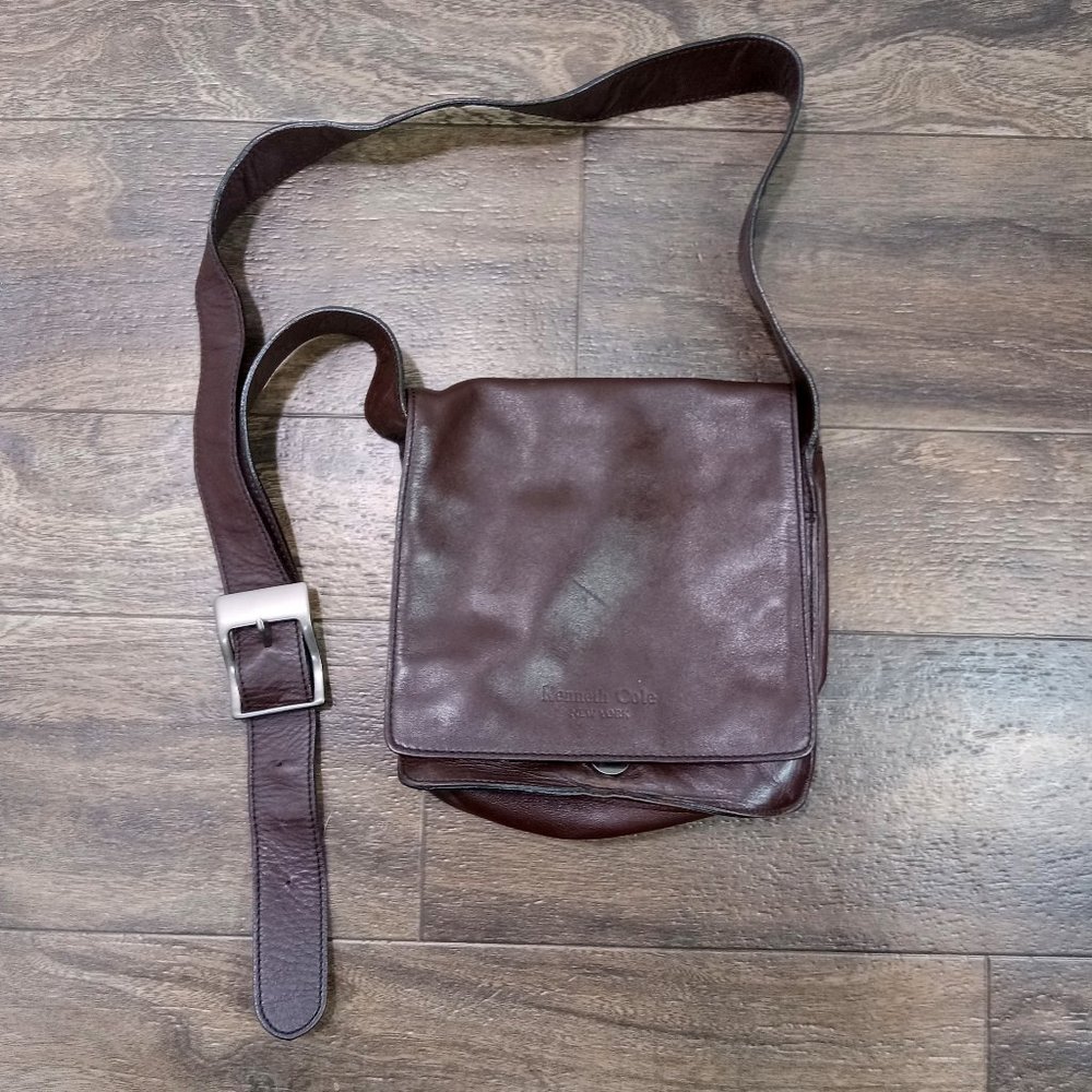 Kenneth Cole New York Brown Leather Shoulder Bag